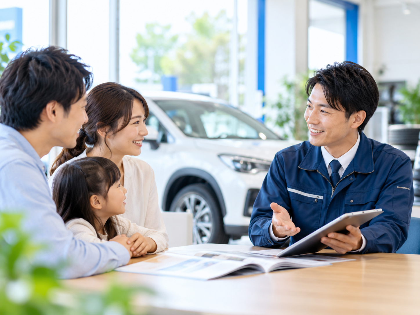 自動車保険について相談している様子